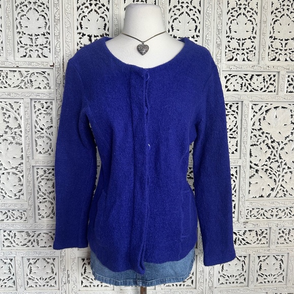 Harve Benard 100% Wool Purple Button Up Blazer Jacket Sz Medium - Picture 1 of 8